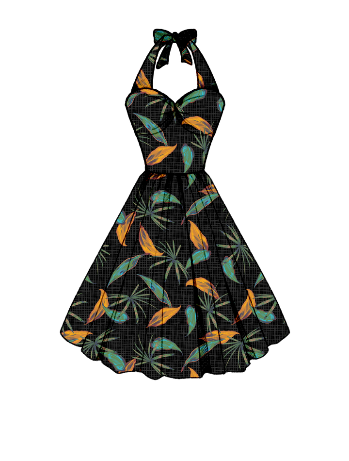 PRE-ORDER Mitzi Dress "Midnight Tropics"