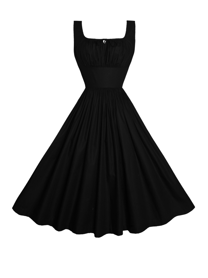 RTS - Size XS - Michelle Dress in Raven Black Cotton