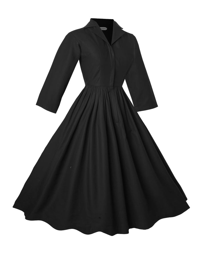 RTS - Taille S - Robe Natalie en Coton Noir Corbeau