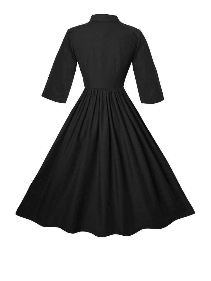 RTS - Taille S - Robe Natalie en Coton Noir Corbeau