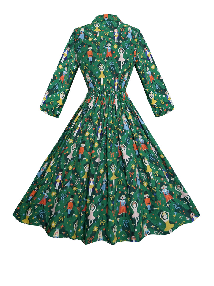 RTS - S - Natalie Dress "Nutcracker Christmas"