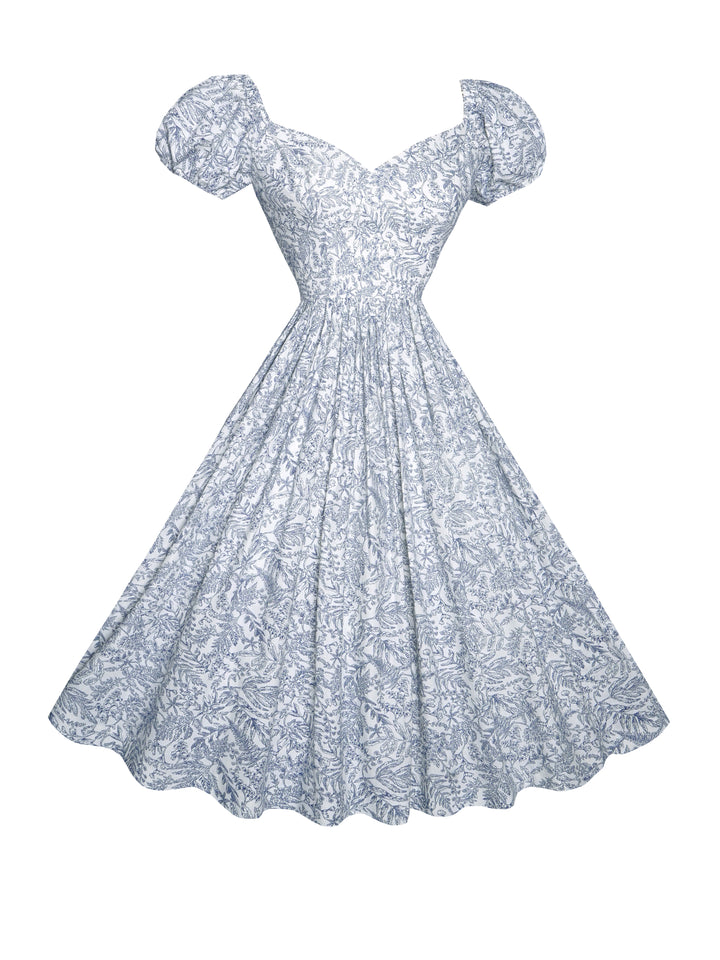 MTO - Margaret Dress "French Countryside" Navy Blue