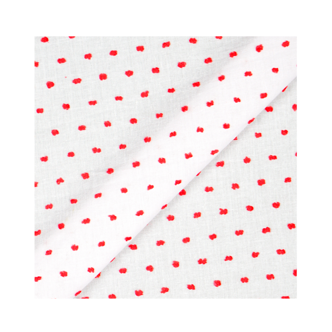 NEW Fabric in Red "Prim and Pepper" Dotted Swiss - By the Yard