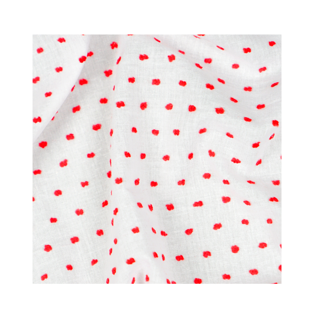 NEW Fabric in Red "Prim and Pepper" Dotted Swiss - By the Yard