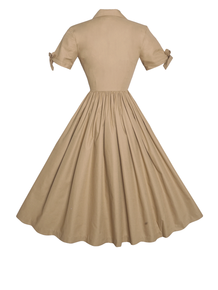 RTS - 2XL - Trudie Dress Camel Beige Cotton