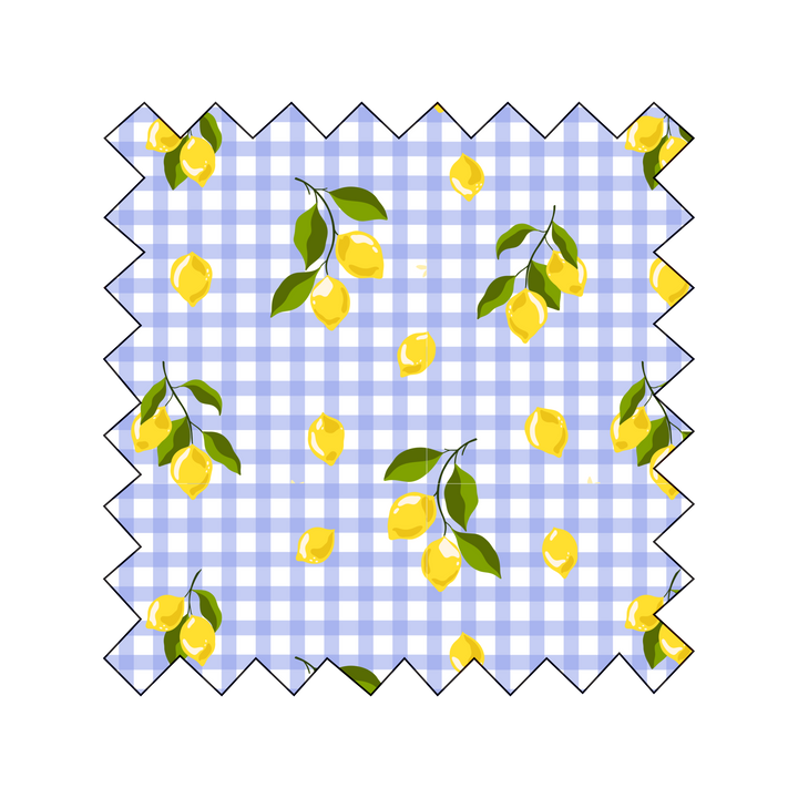 PRE-ORDER NEW Fabric Lemons on Light Blue Gingham - By the Yard