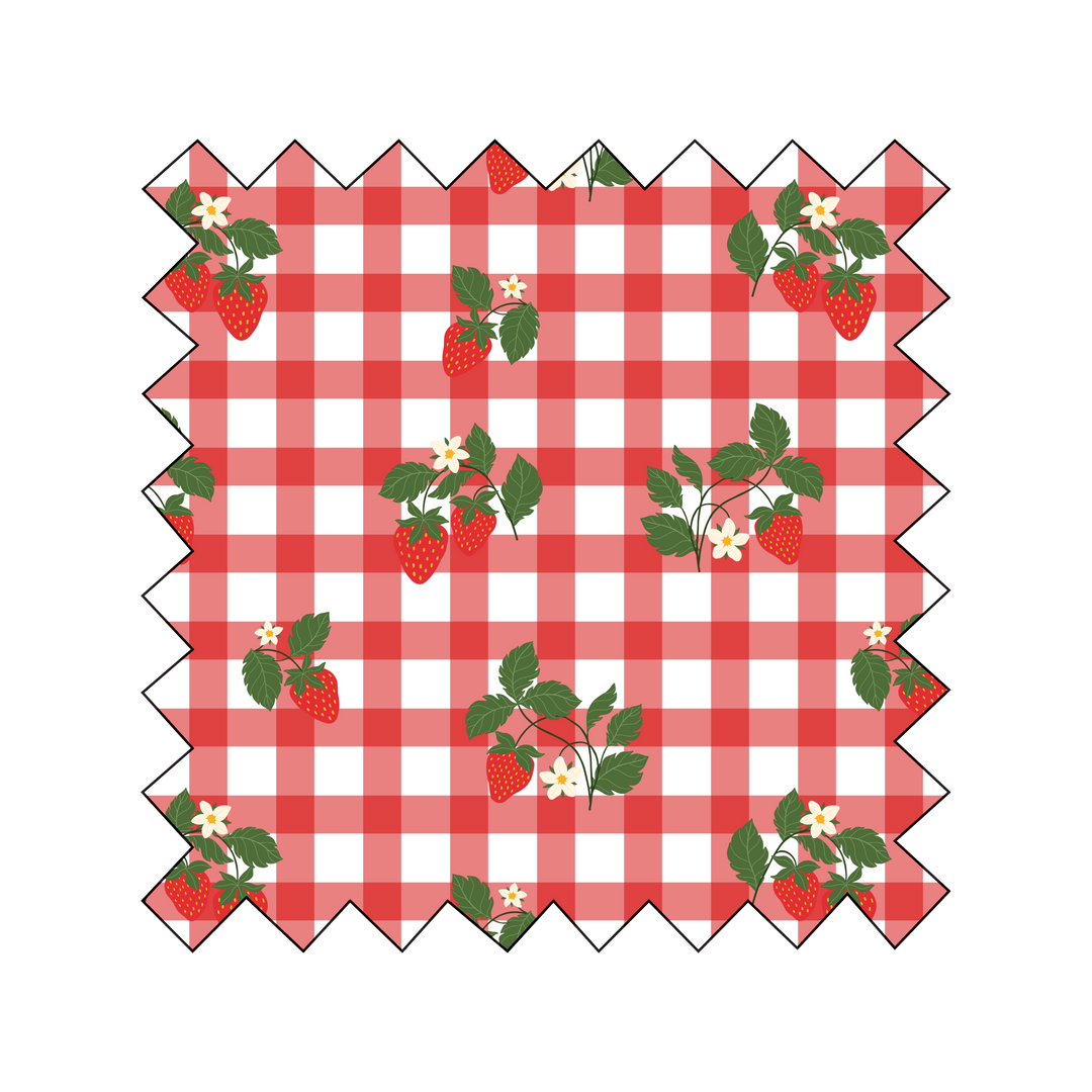 PRE-ORDER Ginger Pippa Set Strawberries on Red Gingham