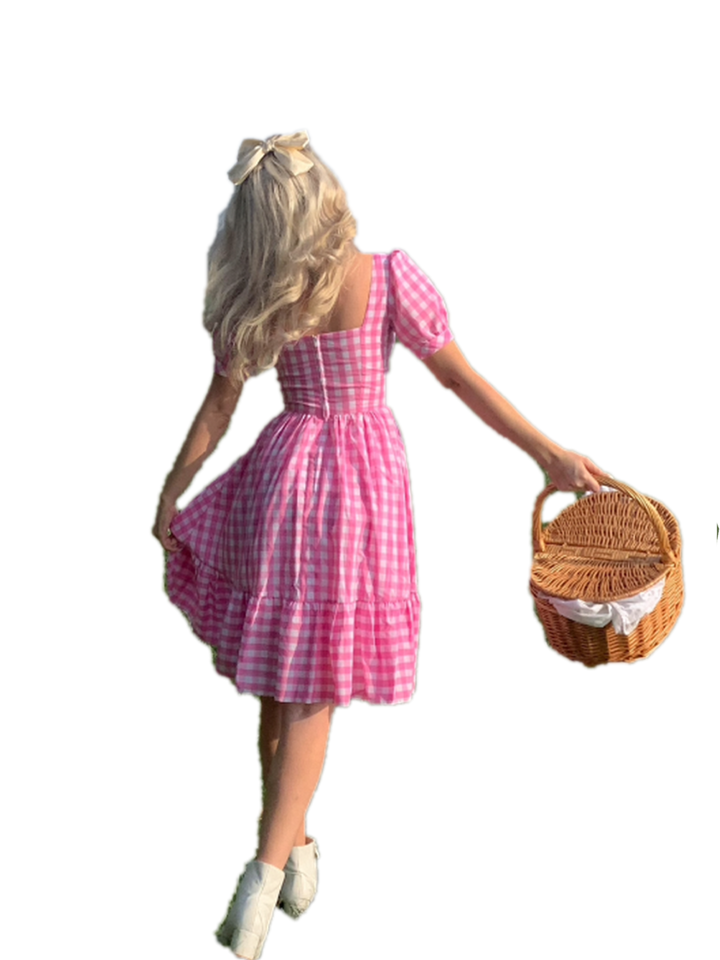 RTS - Isadora Dress in Pink Gingham