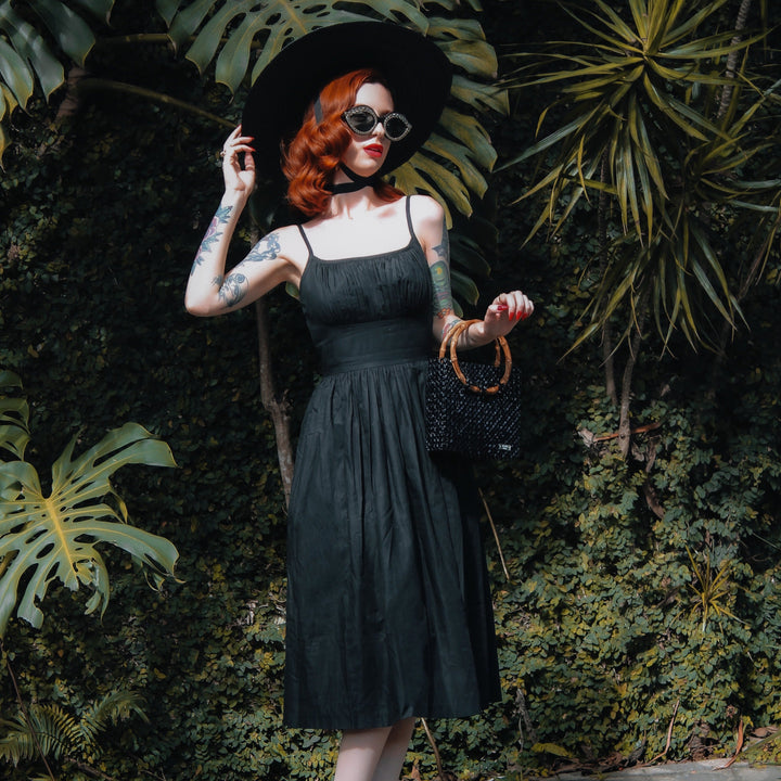 RTS - Grace Dress Raven Black Cotton