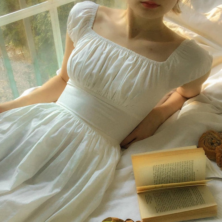 Robe Loretta en coton blanc