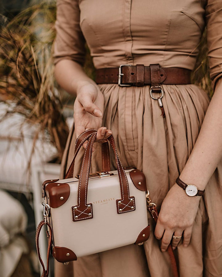 RTS - Natalie Dress in Camel Beige Cotton