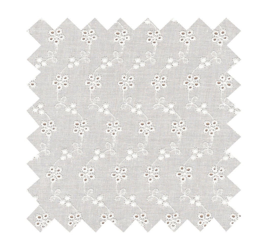 Fabric White "Forget Me Not" Eyelet - By the Yard