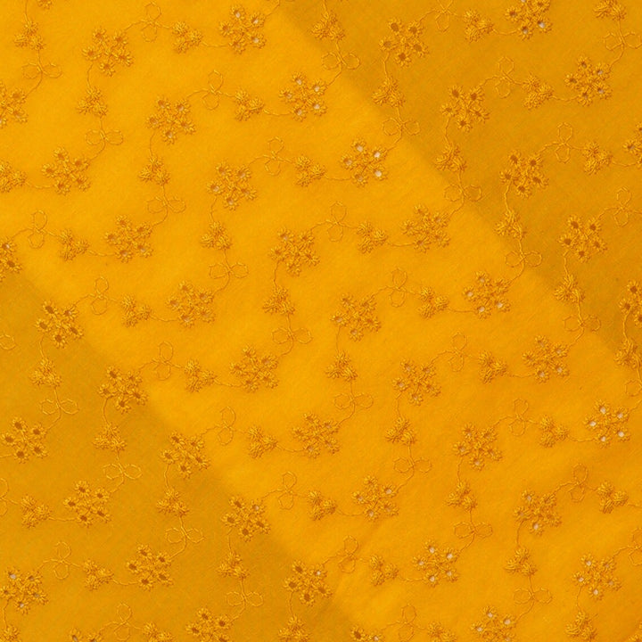 Fabric Mustard "Forget Me Not" Eyelet - By the Yard