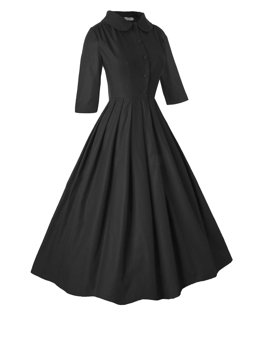RTS - Size S - Wendy Dress in Raven Black Cotton