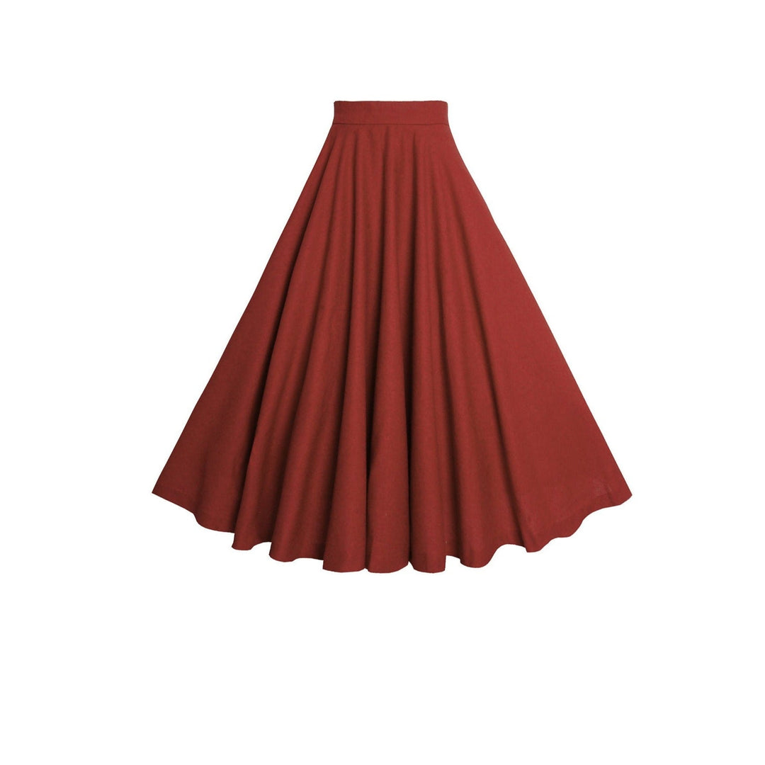 RTS - Size XL - Lindy Skirt in Scarlet Red Linen