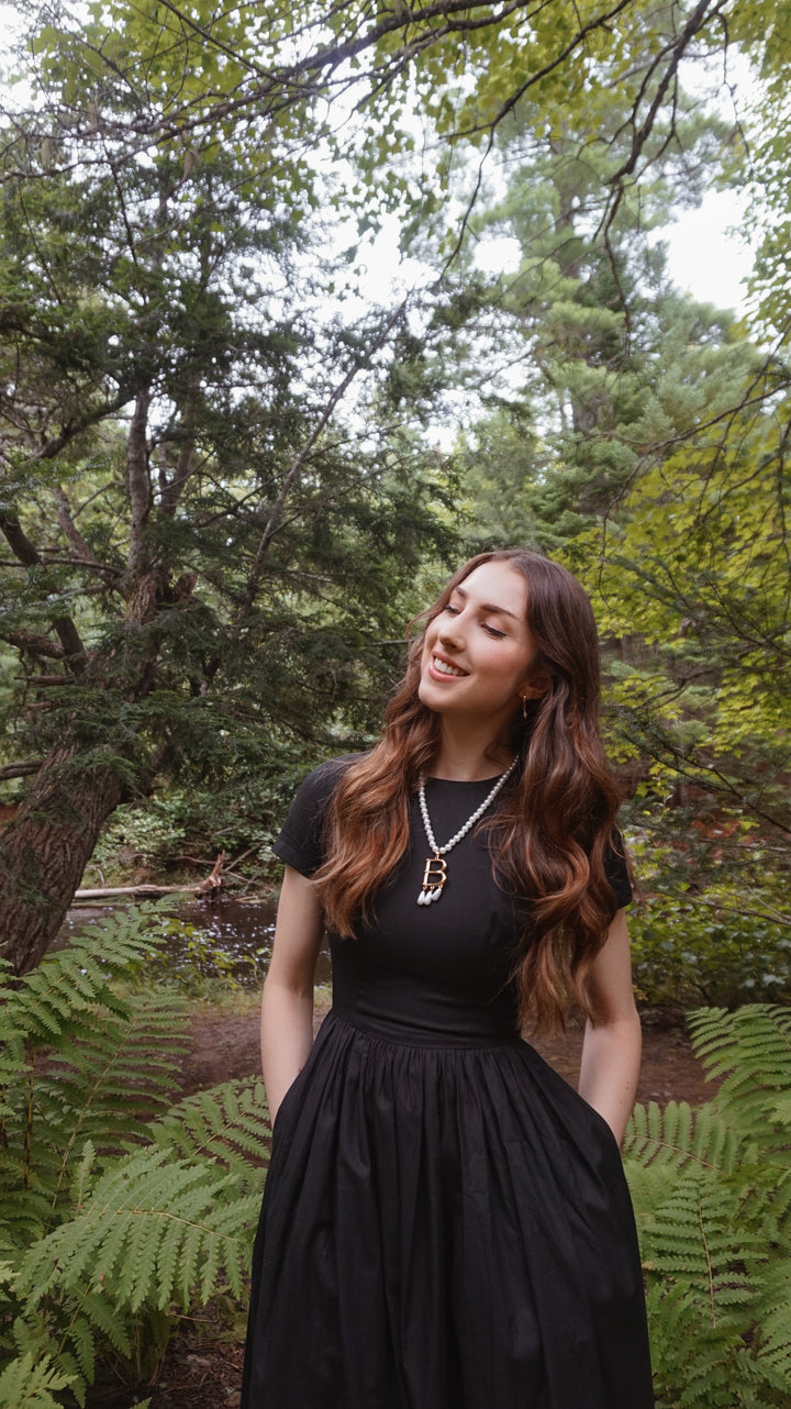 Dorothy Dress in Raven Black Cotton