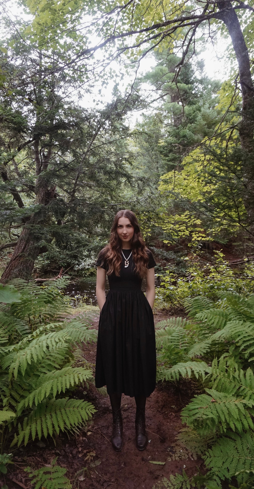 Dorothy Dress in Raven Black Cotton