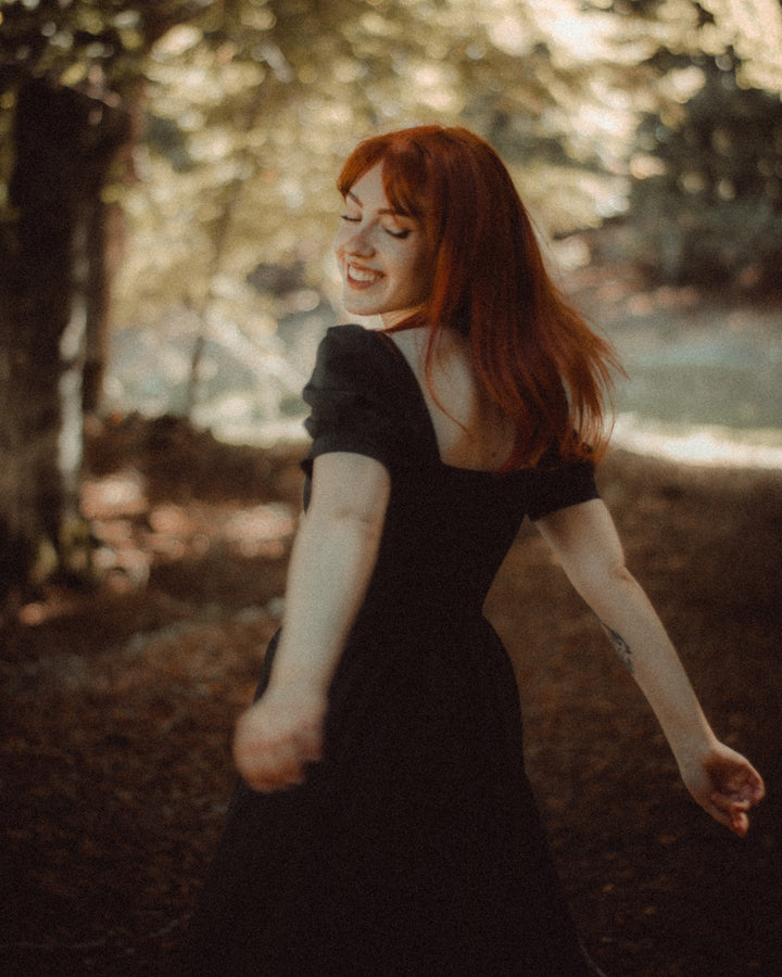 Isadora Dress Midnight Black Linen