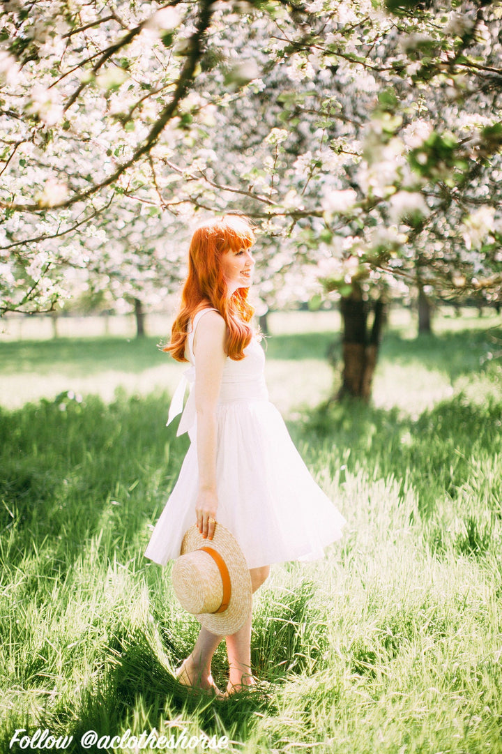 MTO - Madeline Dress in White Cotton