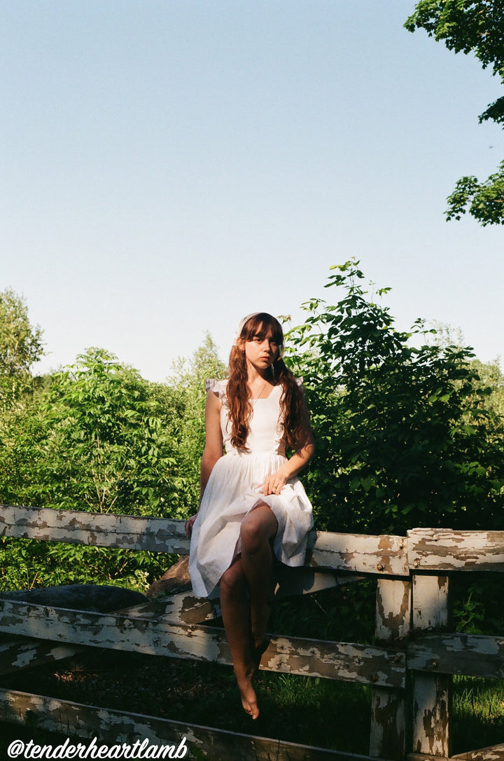 MTO - Lorraine Dress in White Linen