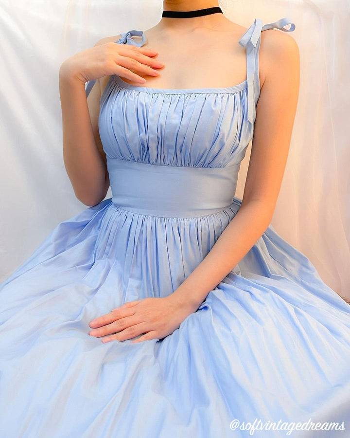 MTO - Kelly Dress in Cinderella Blue Cotton