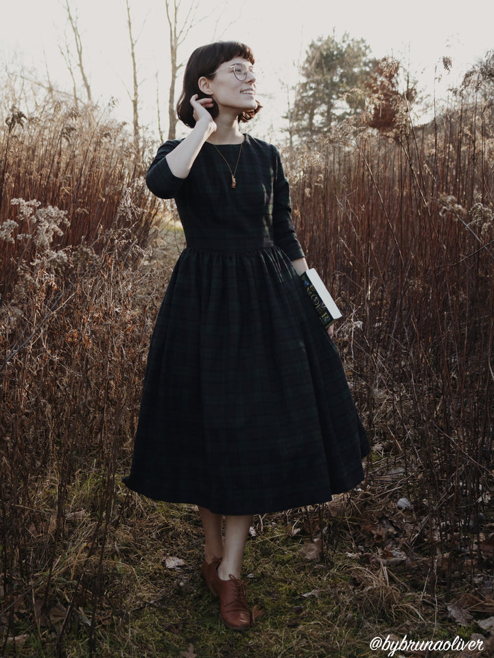 MTO - Marianne Dress Green "You Plaid me at Hello"