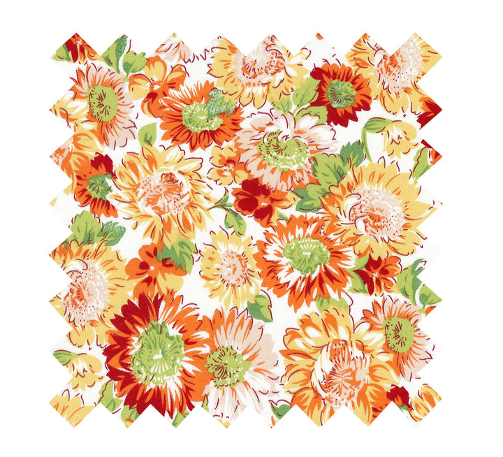 Fabric Orange "Sun Flora" - By the Yard