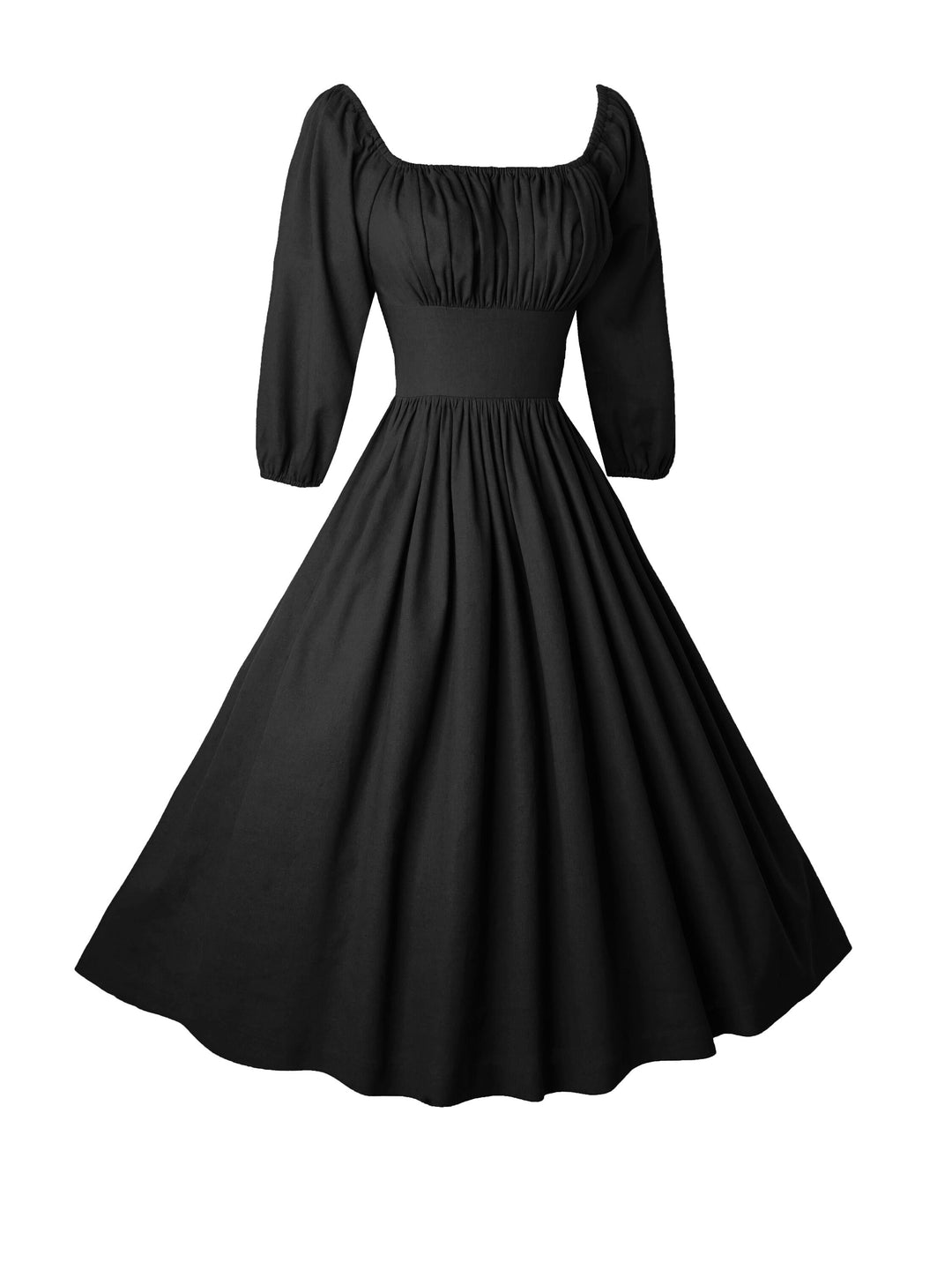 MTO - Sydney Dress in Midnight Black Linen