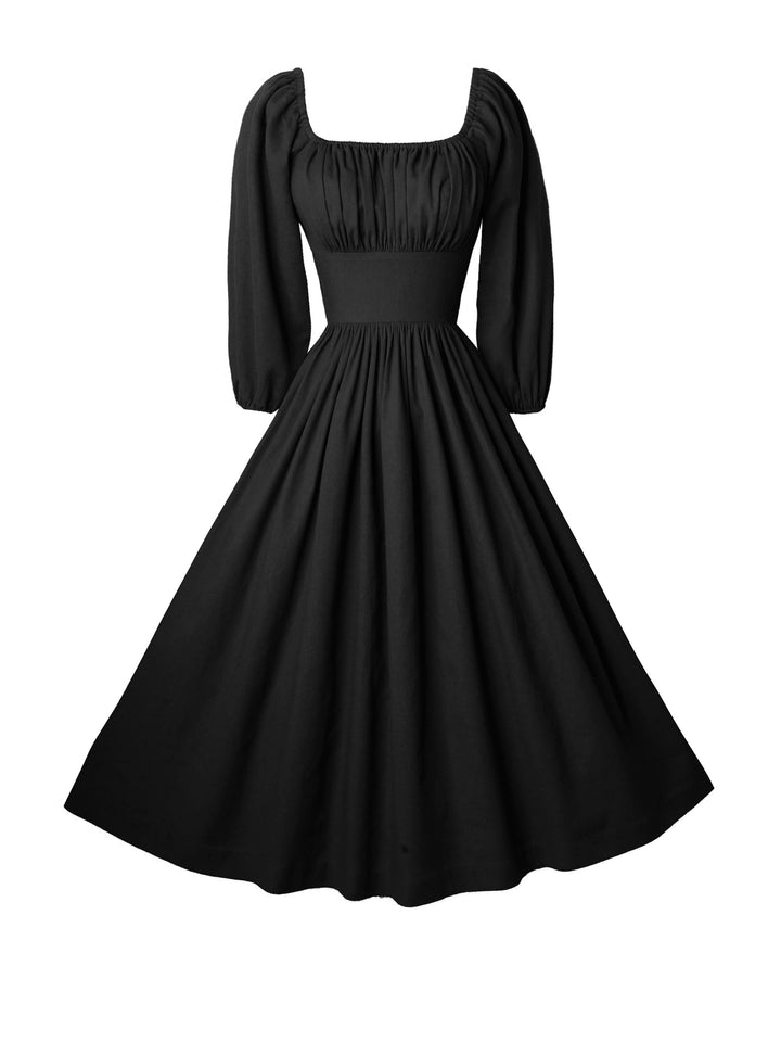 MTO - Sydney Dress in Midnight Black Linen