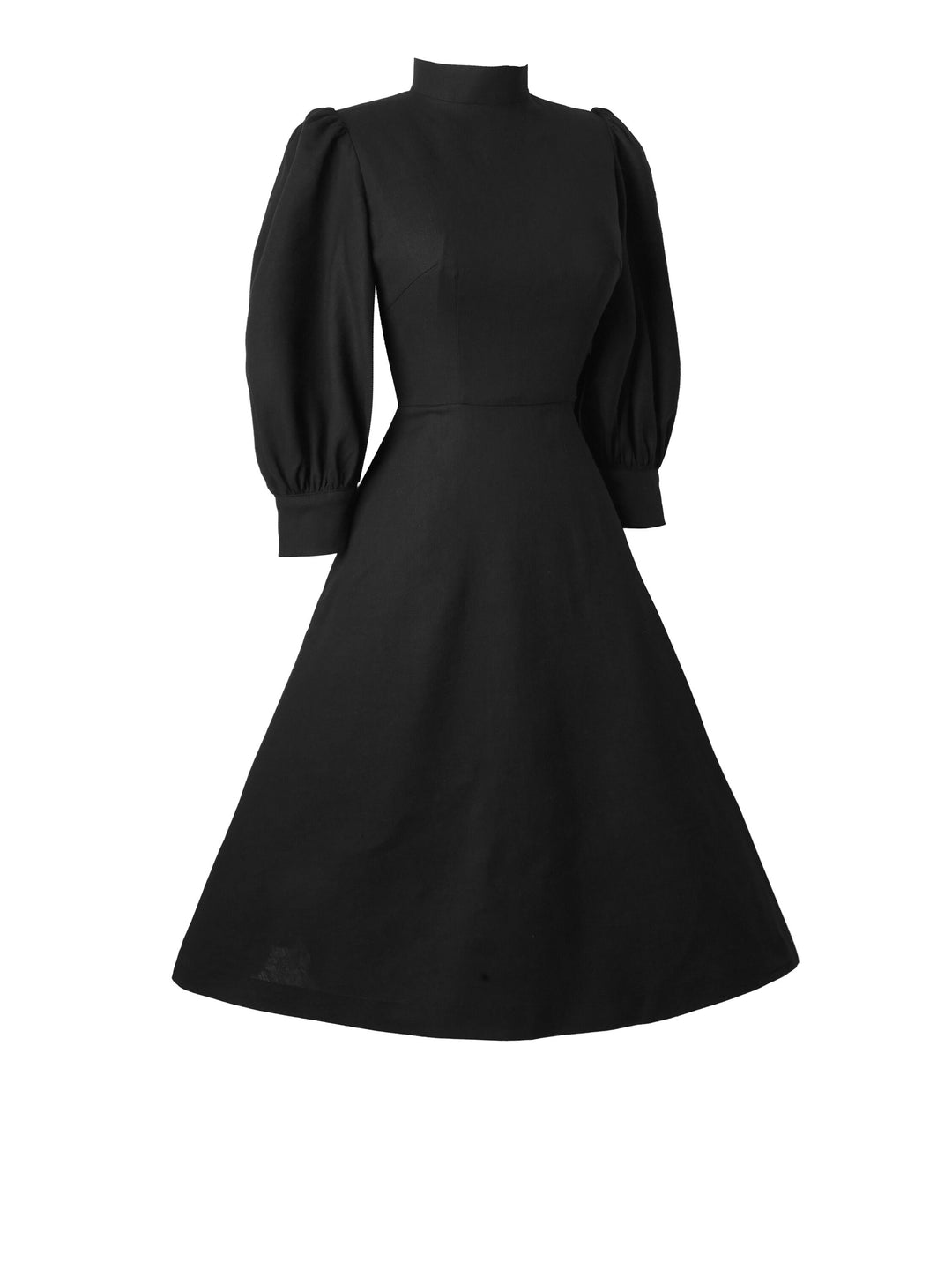 MTO - Beatrix Dress in Midnight Black Linen