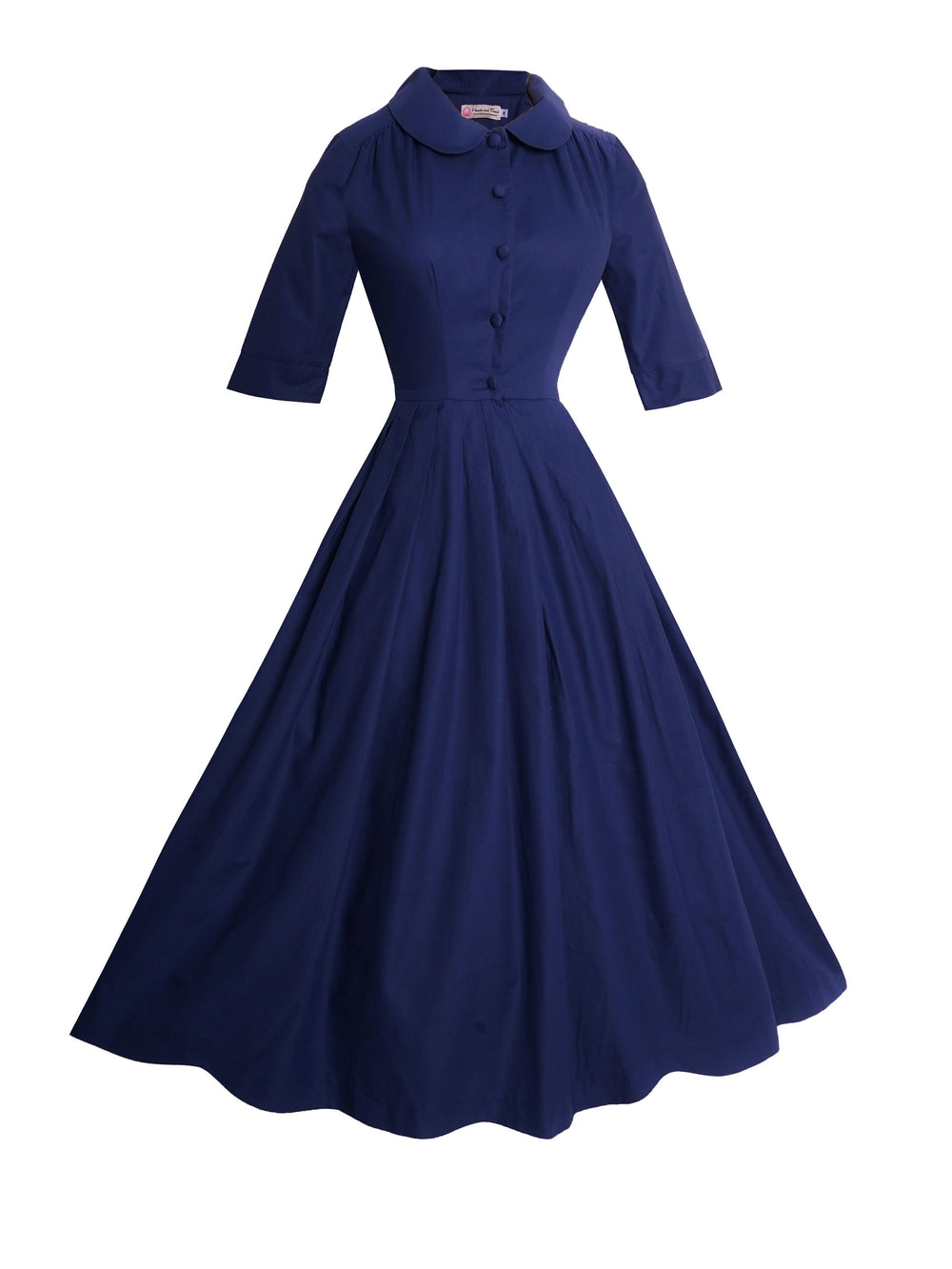 RTS - Size S - Wendy Dress in Navy Blue Cotton