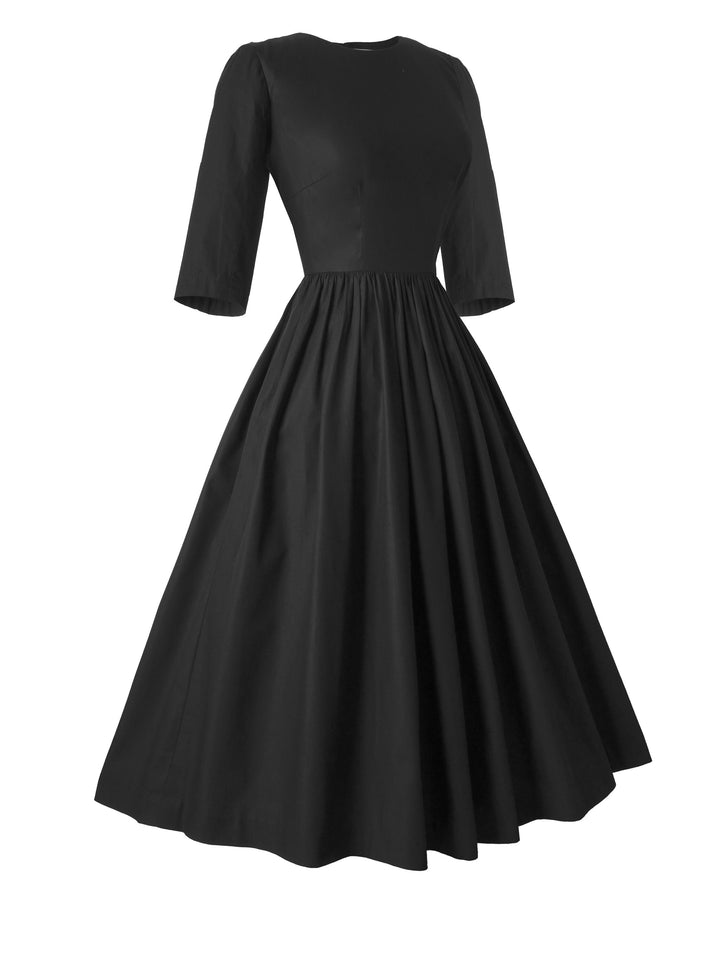 RTS - Size S - Marianne Dress in Raven Black Cotton