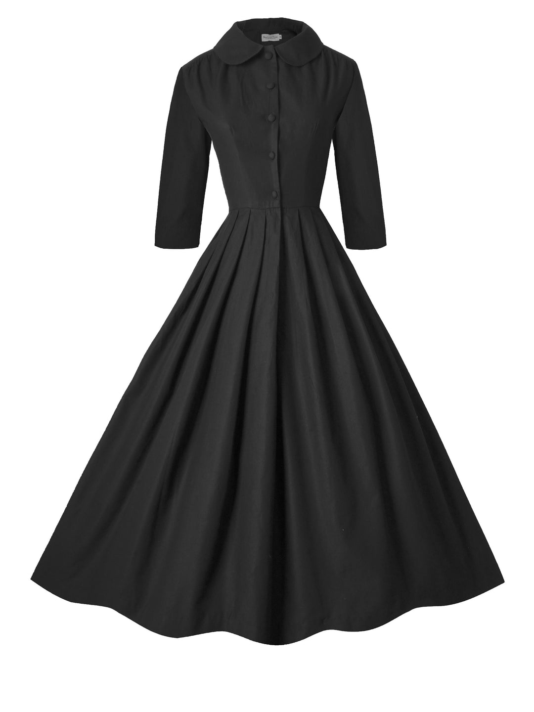 RTS - Size S - Wendy Dress in Raven Black Cotton