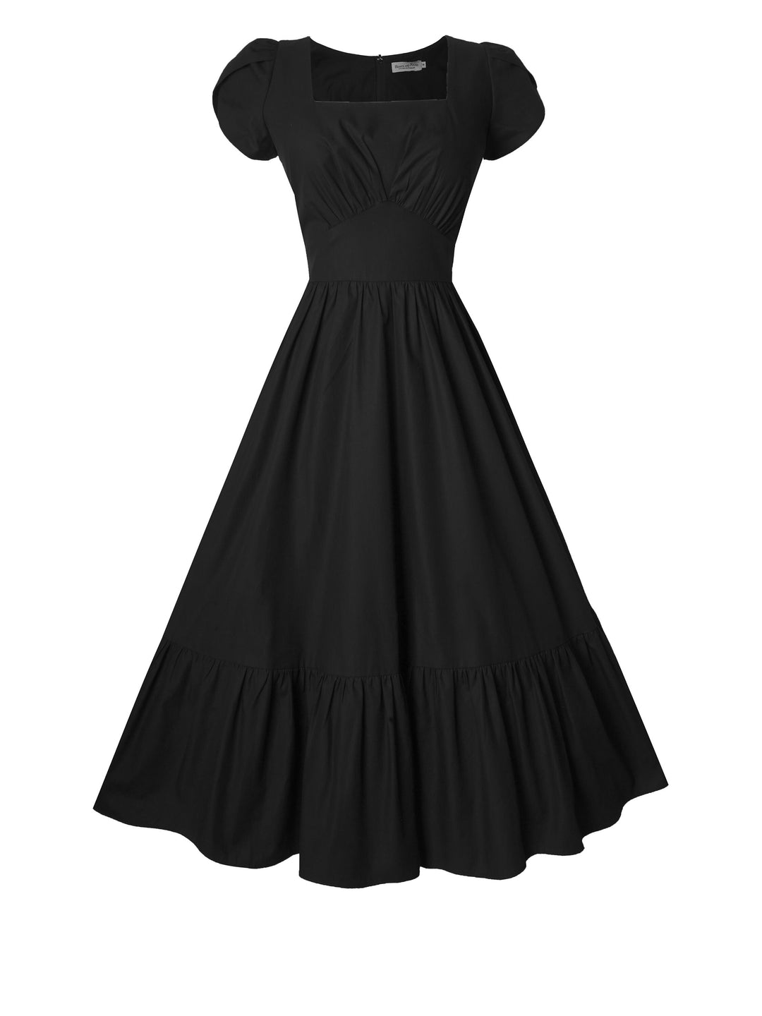 RTS - Size S - Ava Dress in Raven Black Cotton