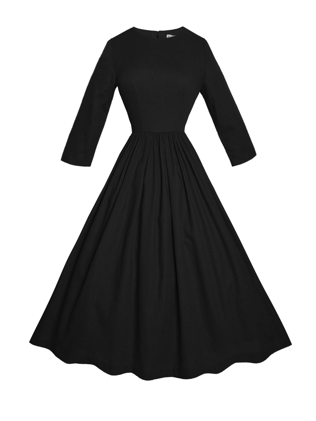 MTO - Marianne Dress in Midnight Black Linen