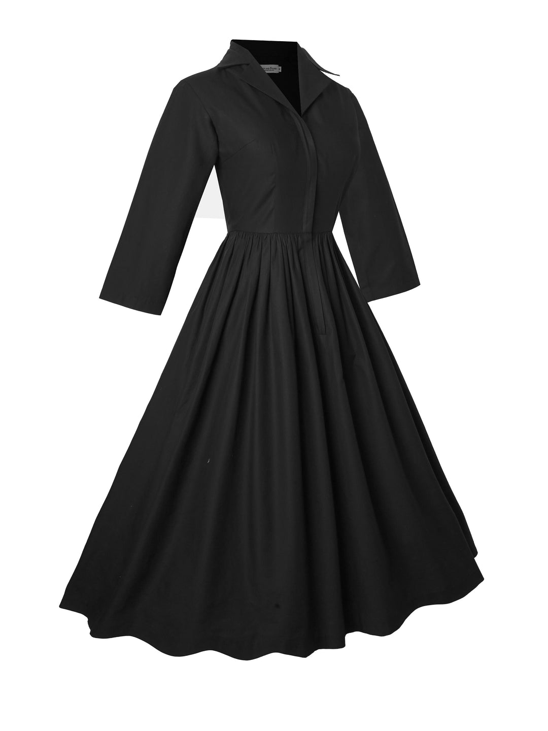 RTS - Size S - Natalie Dress in Raven Black Cotton