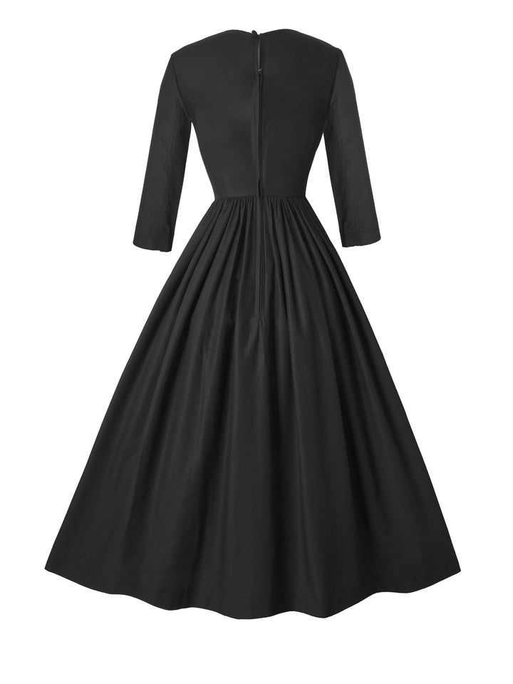 RTS - Size S - Marianne Dress in Raven Black Cotton