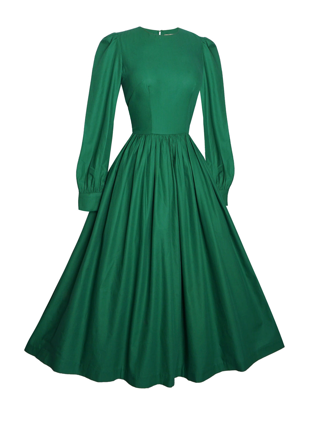 RTS - Size S - Agnes Dress in Pine Green Cotton