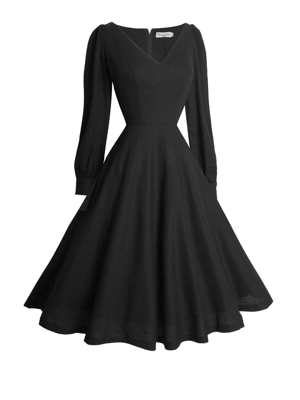 RTS - Size S - Donna Dress in Raven Black Cotton