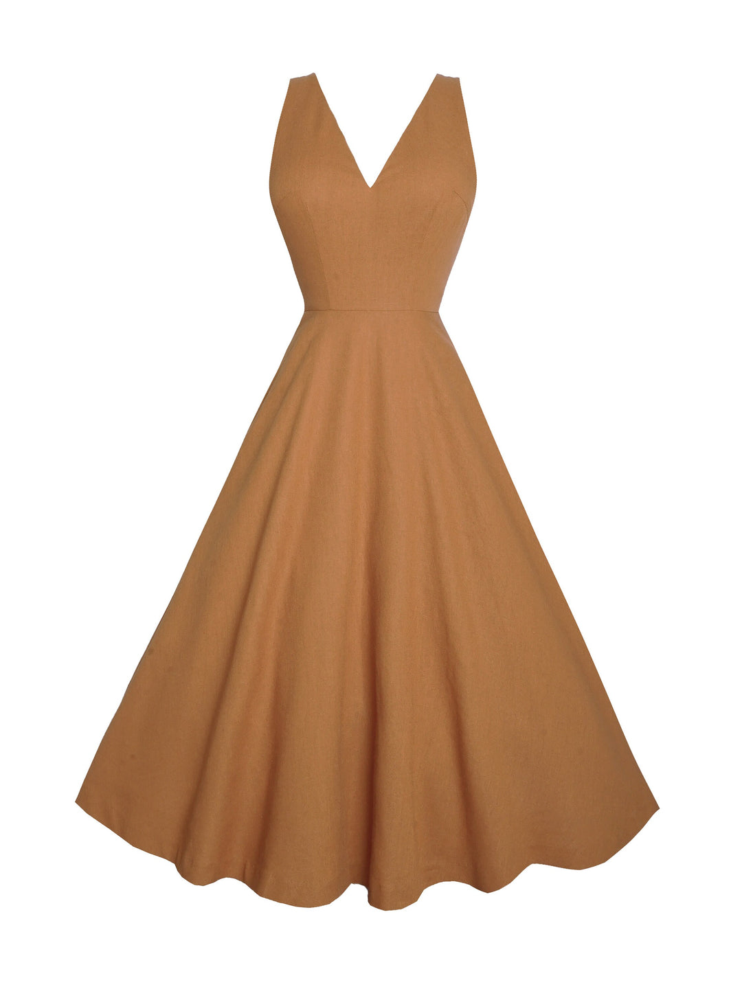 MTO - Diana Dress in Caramel Linen