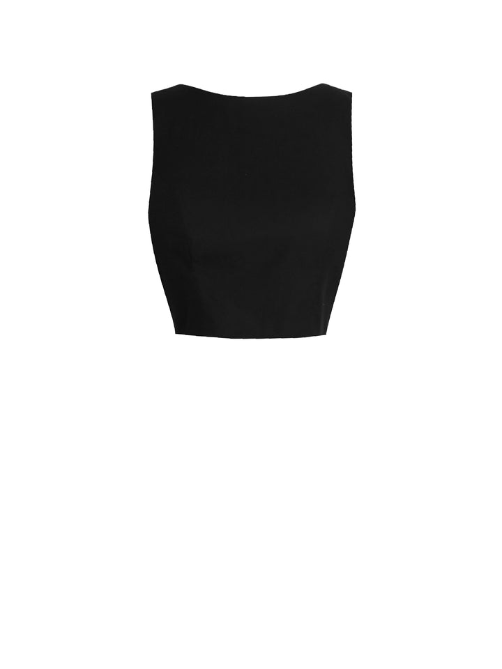 RTS - Size S - Georgia Top Only in Raven Black Cotton