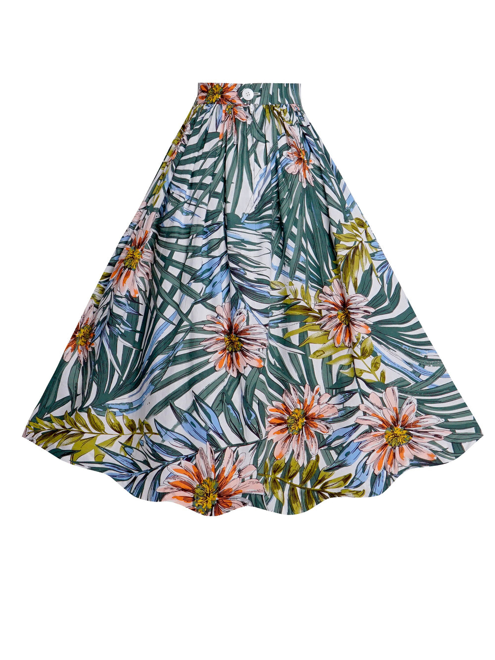 RTS - Size S - Lola Skirt White "Tropical Bloom"