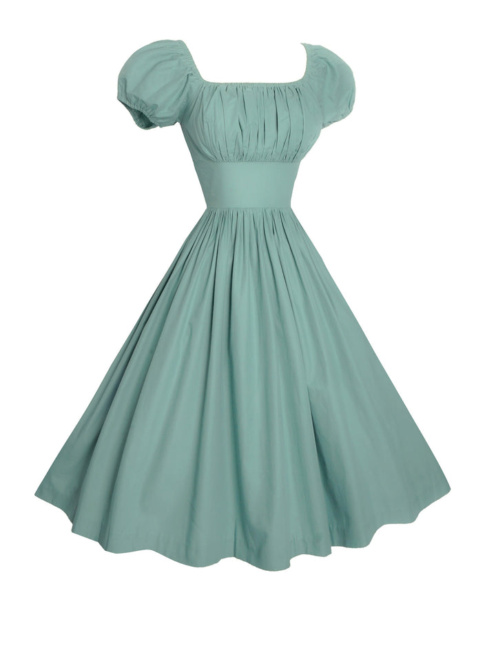 MTO - Loretta Dress in Jade Green Cotton