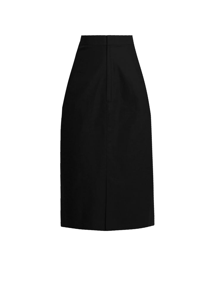 RTS - Size S - Draper Skirt in Raven Black Cotton