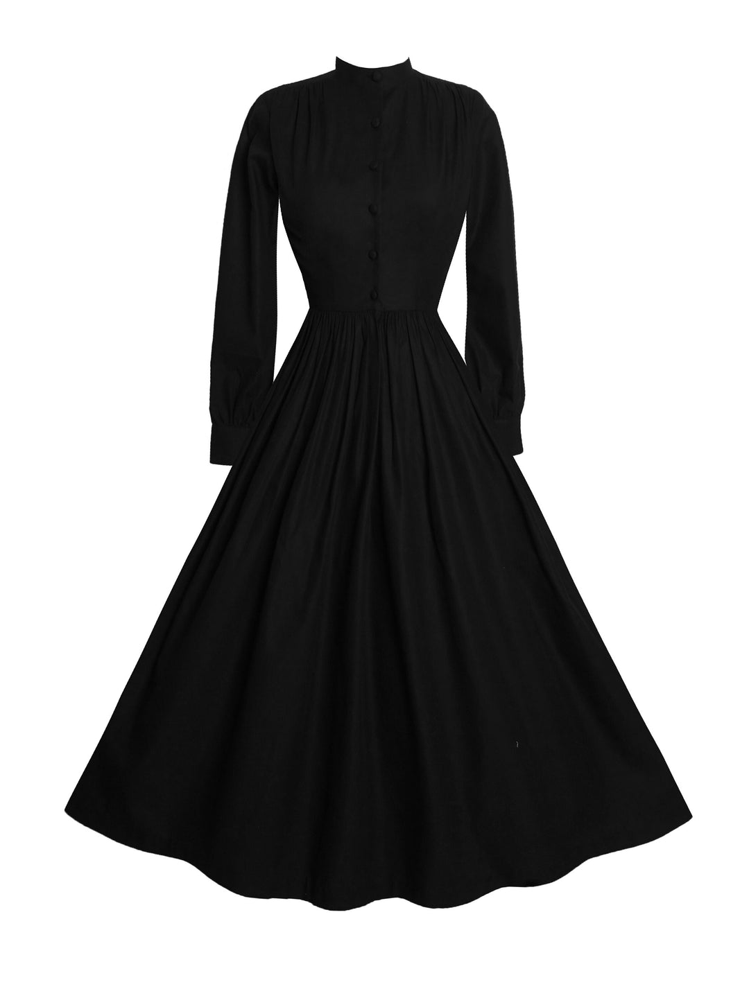 RTS - Size S - Eileen Dress in Raven Black Cotton
