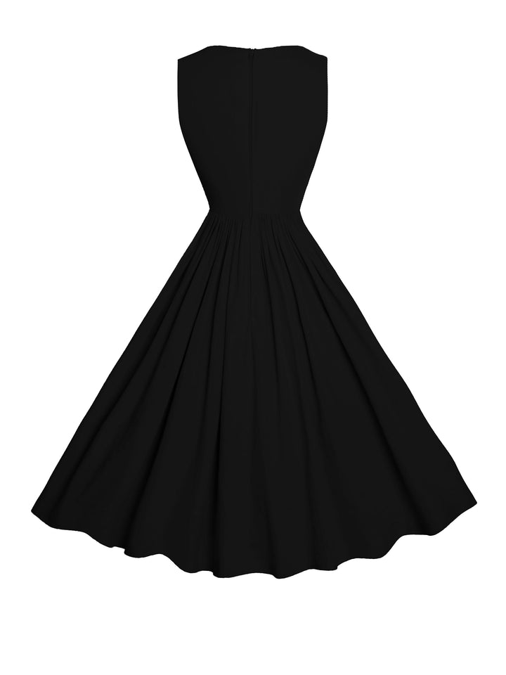 MTO - Audrey Dress in Midnight Black Linen