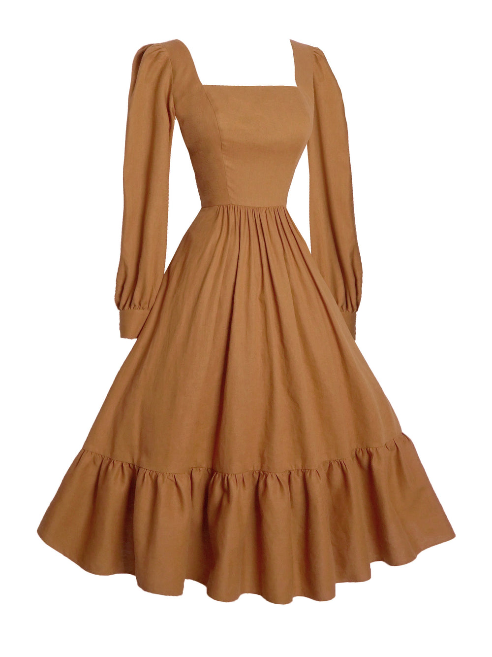 MTO - Mary Dress in Caramel Linen
