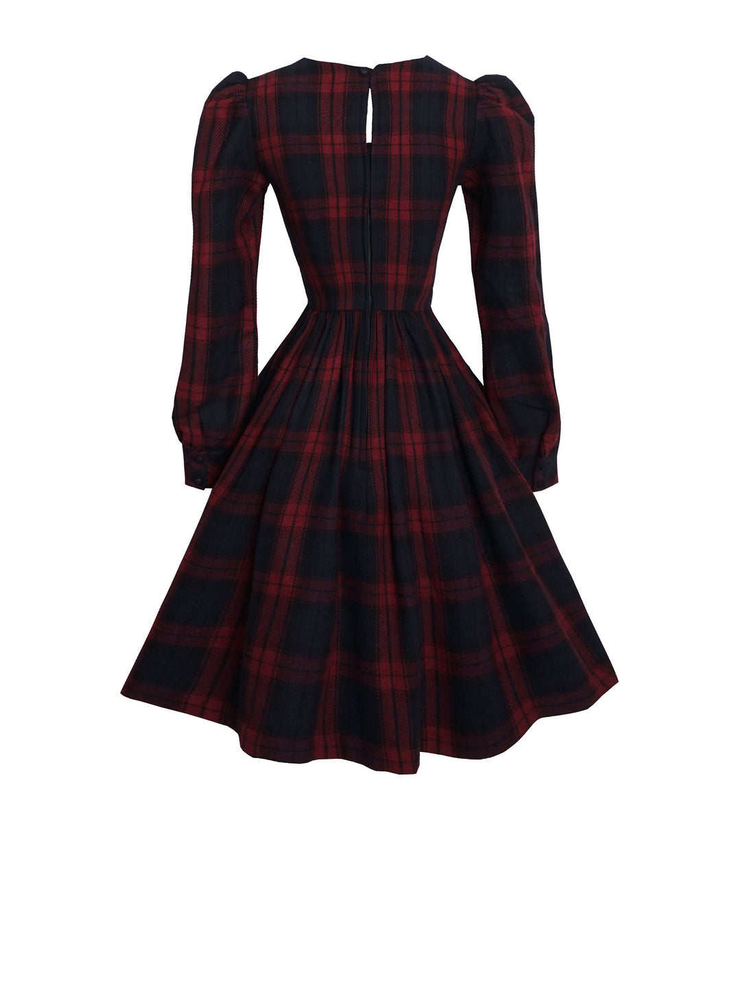 RTS - Size XS - Agnes Dress "Cambridge Plaid" Dark Red Tweed