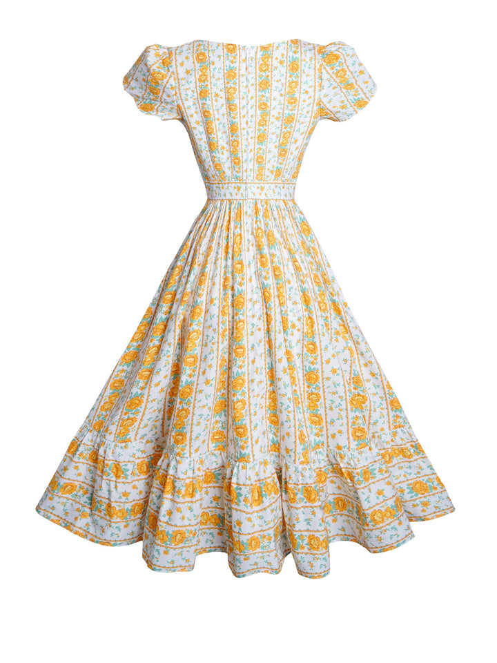 MTO - Ava Dress Orange "Country Cottage Floral"