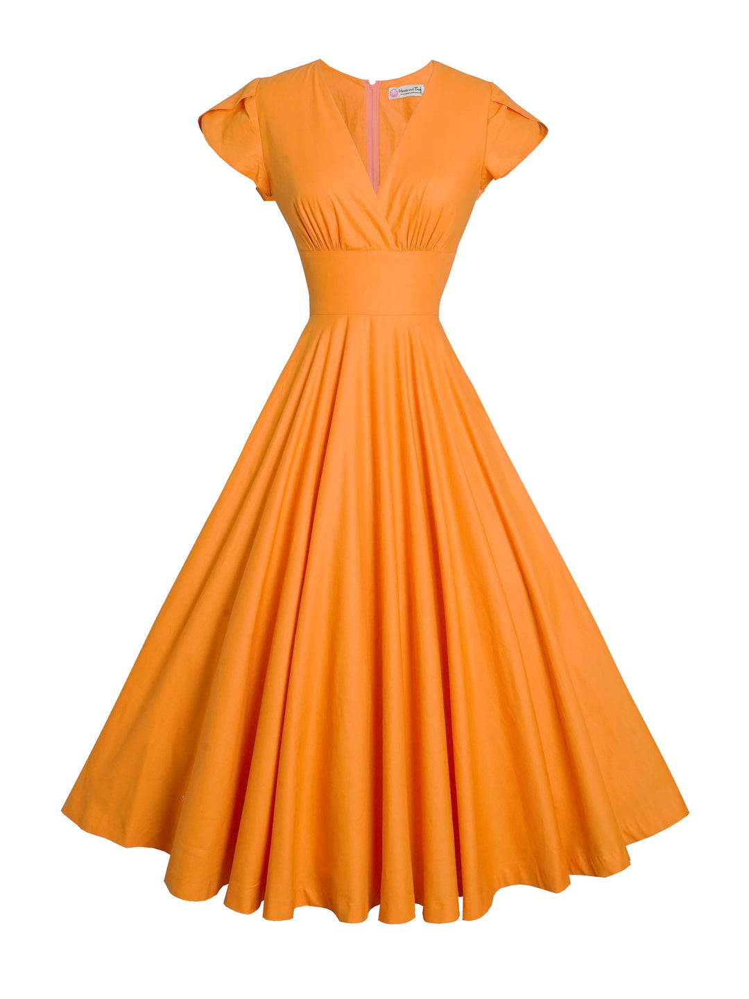 RTS - Size S - Helen Dress in Pumpkin Orange Cotton